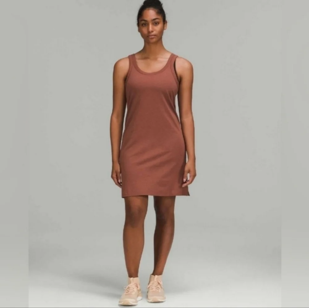 Lululemon Classic-Fit Cotton-Blend Scoop Dress Ancient Copper Size 6